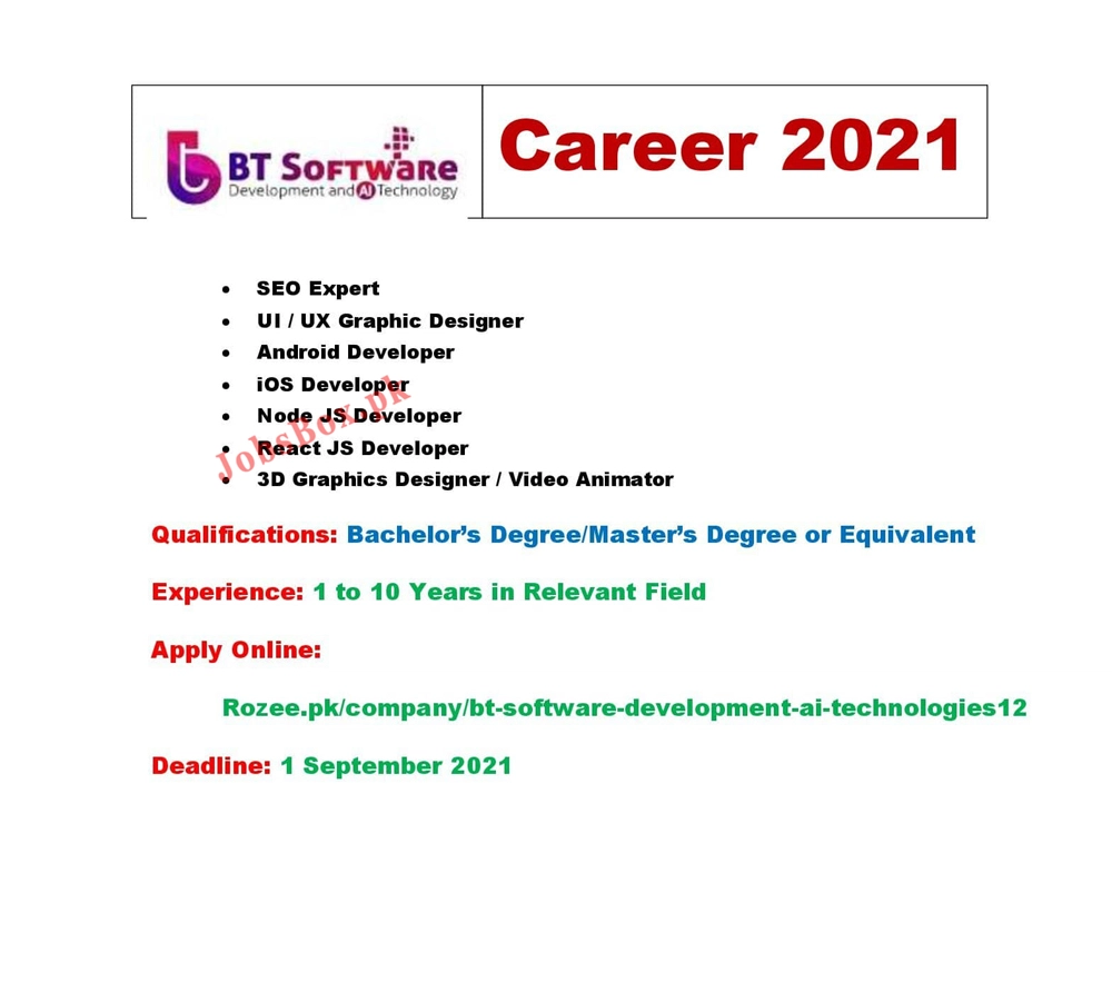 BT Software Development & AI Technologies Jobs 2021 - IT Sector Jobs