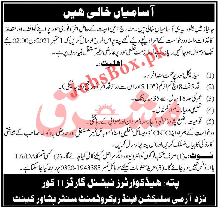 Join Janbaz Force Jobs 2021 - Latest Sipahi Recruitment