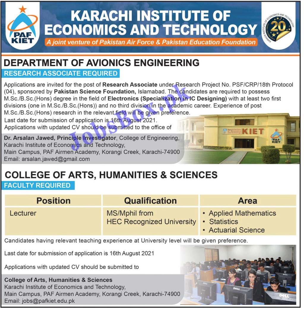 Karachi Institute of Economics and Technology KIET Jobs 2021