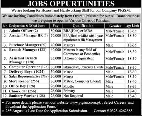 Pak Iza Groceries Standard Marts Jobs 2021 