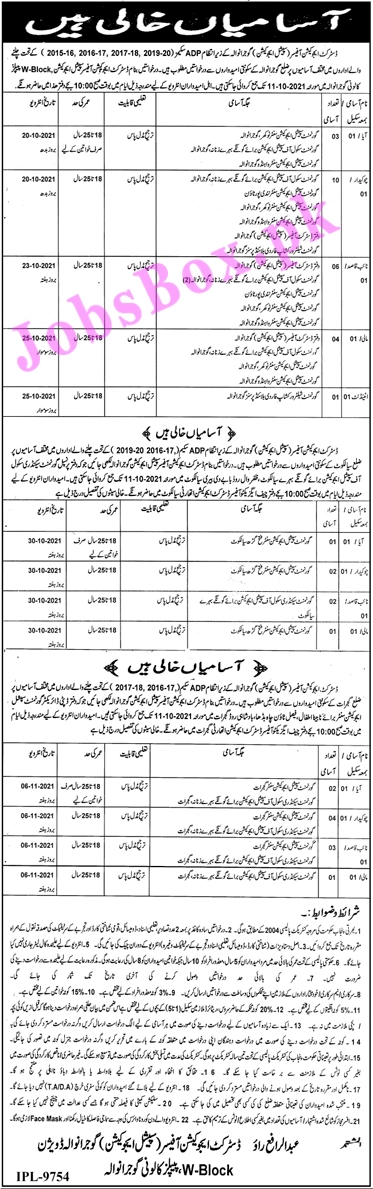 District Education Authority Gujranwala Jobs 2021