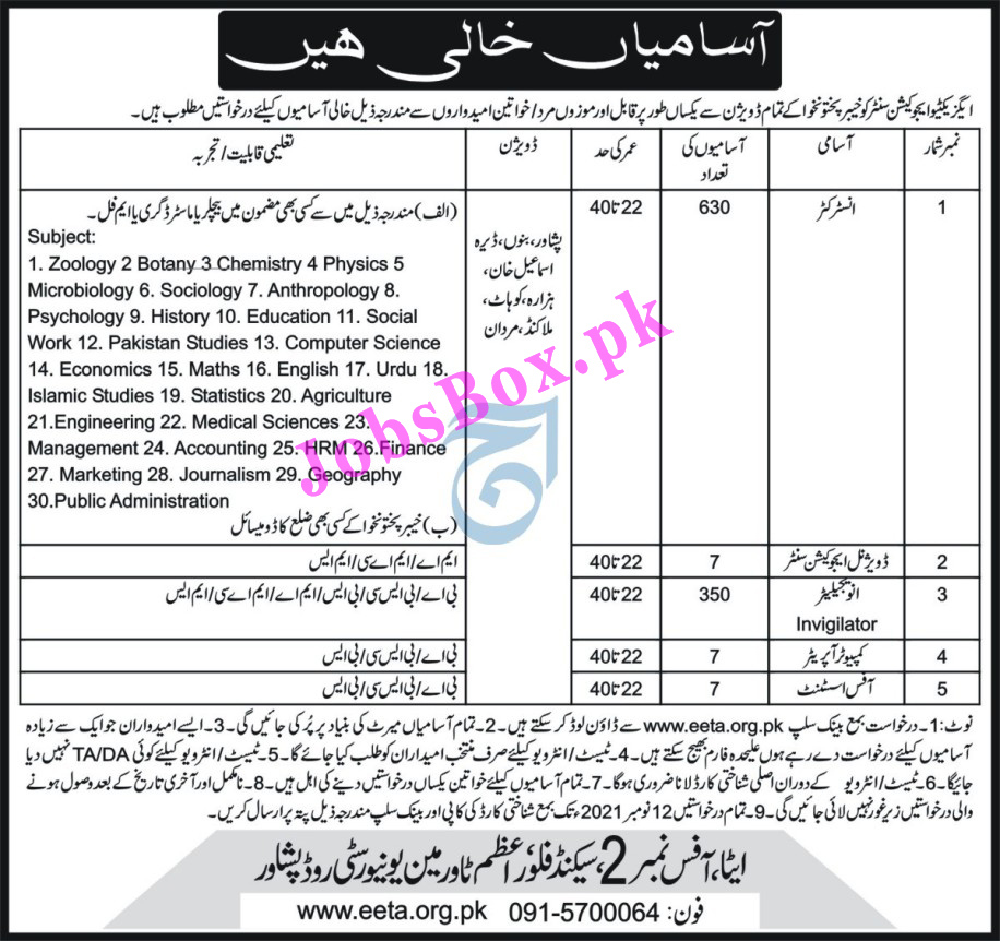 Executive Education Center KPK Jobs 2021 via EETA