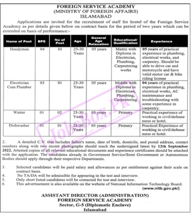Ministry of Foreign Affairs MOFA Jobs 2022 - Application Form