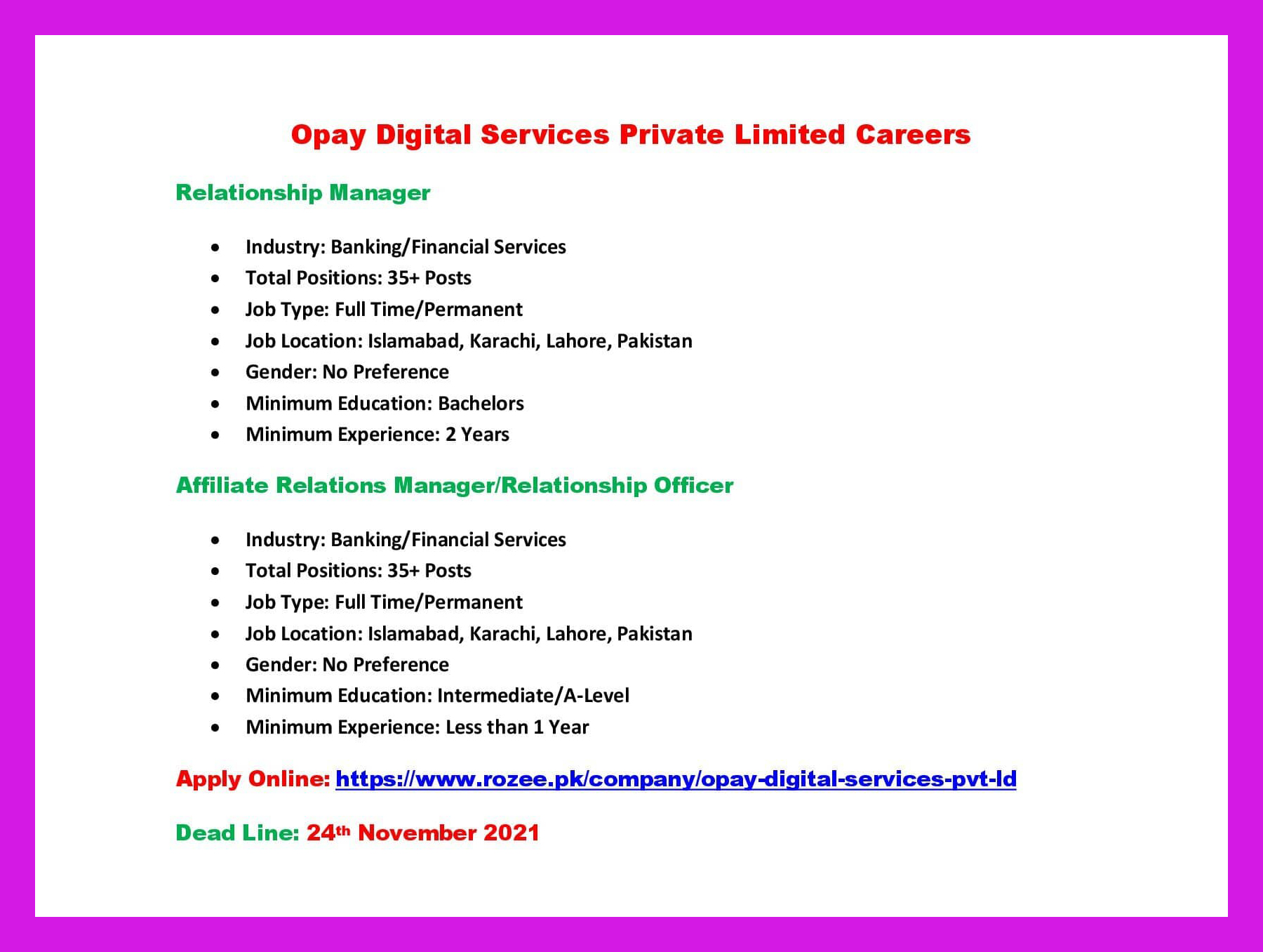 OPay Digital Services Private Limited Jobs 2021 70 Vacancies 