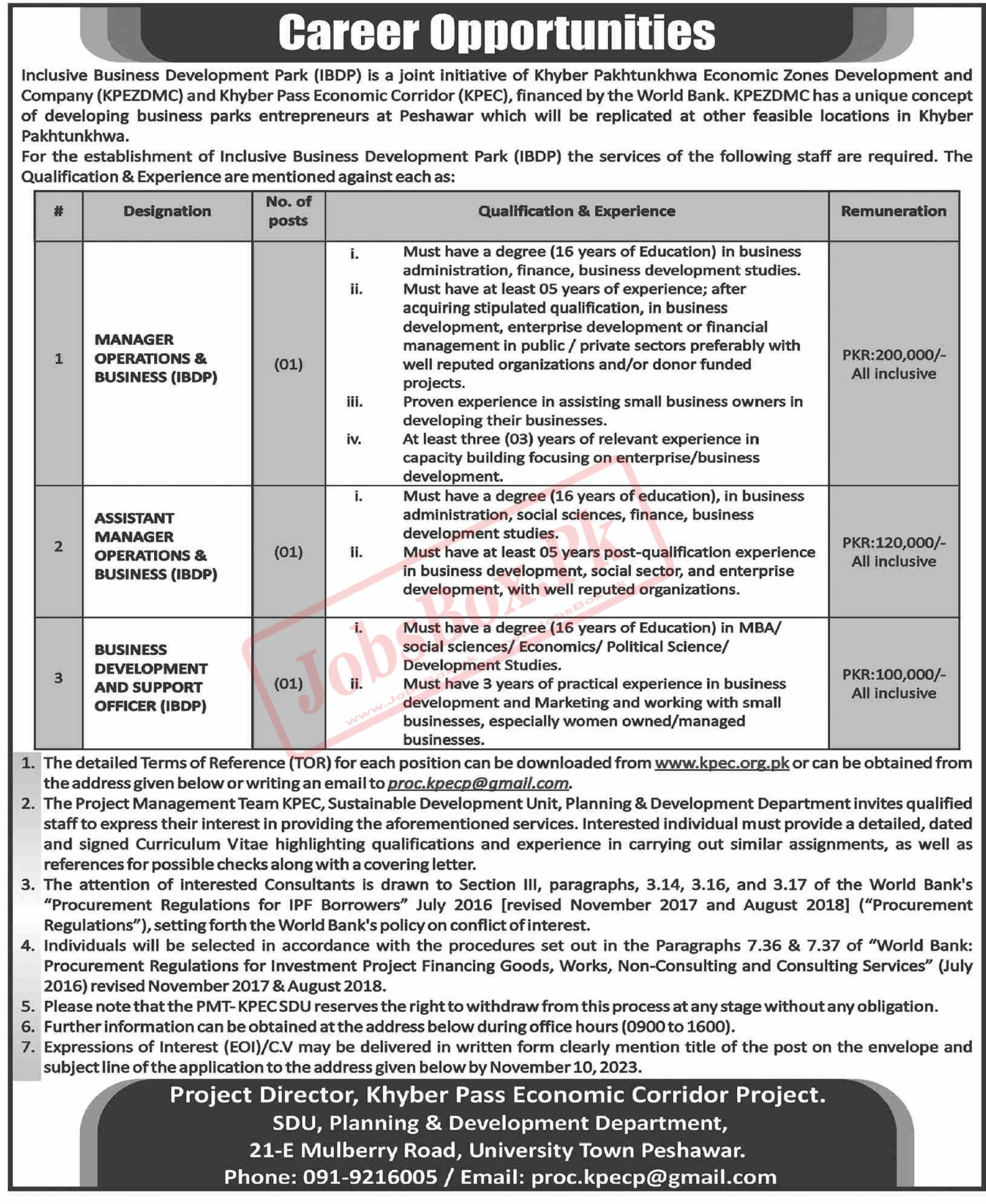 Planning and Development Department KPK Jobs 2023