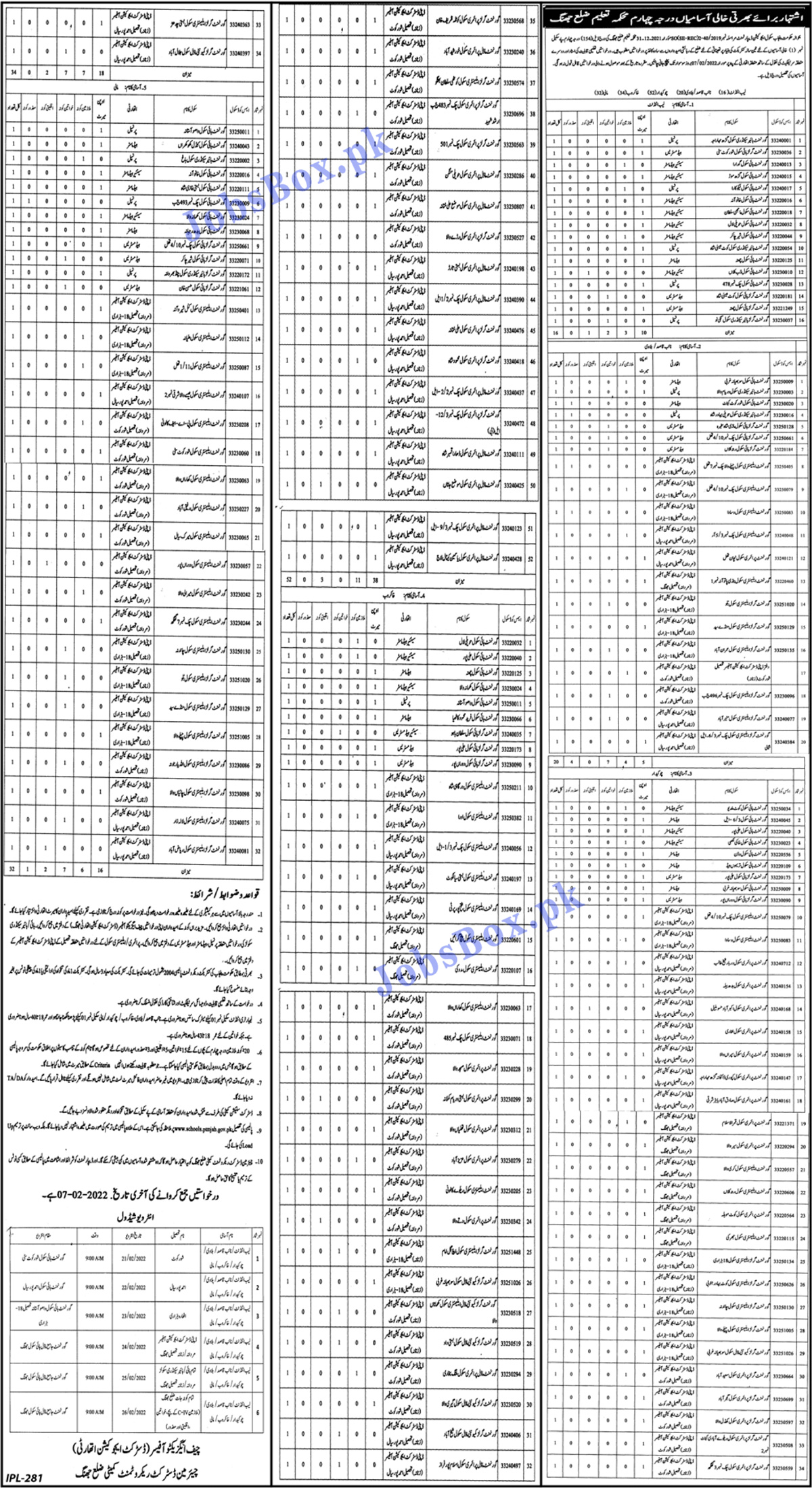 District Education Authority Jhang Jobs 2022