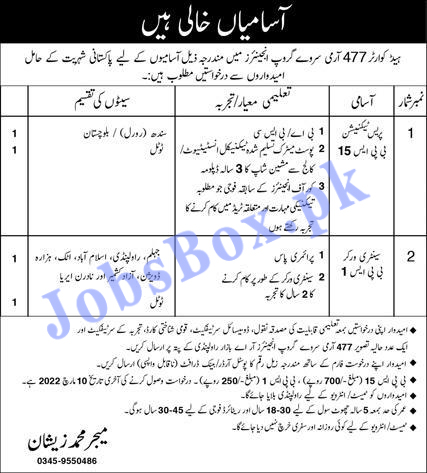 Jobs in Headquarters 477 Army Survey Group Engineers
