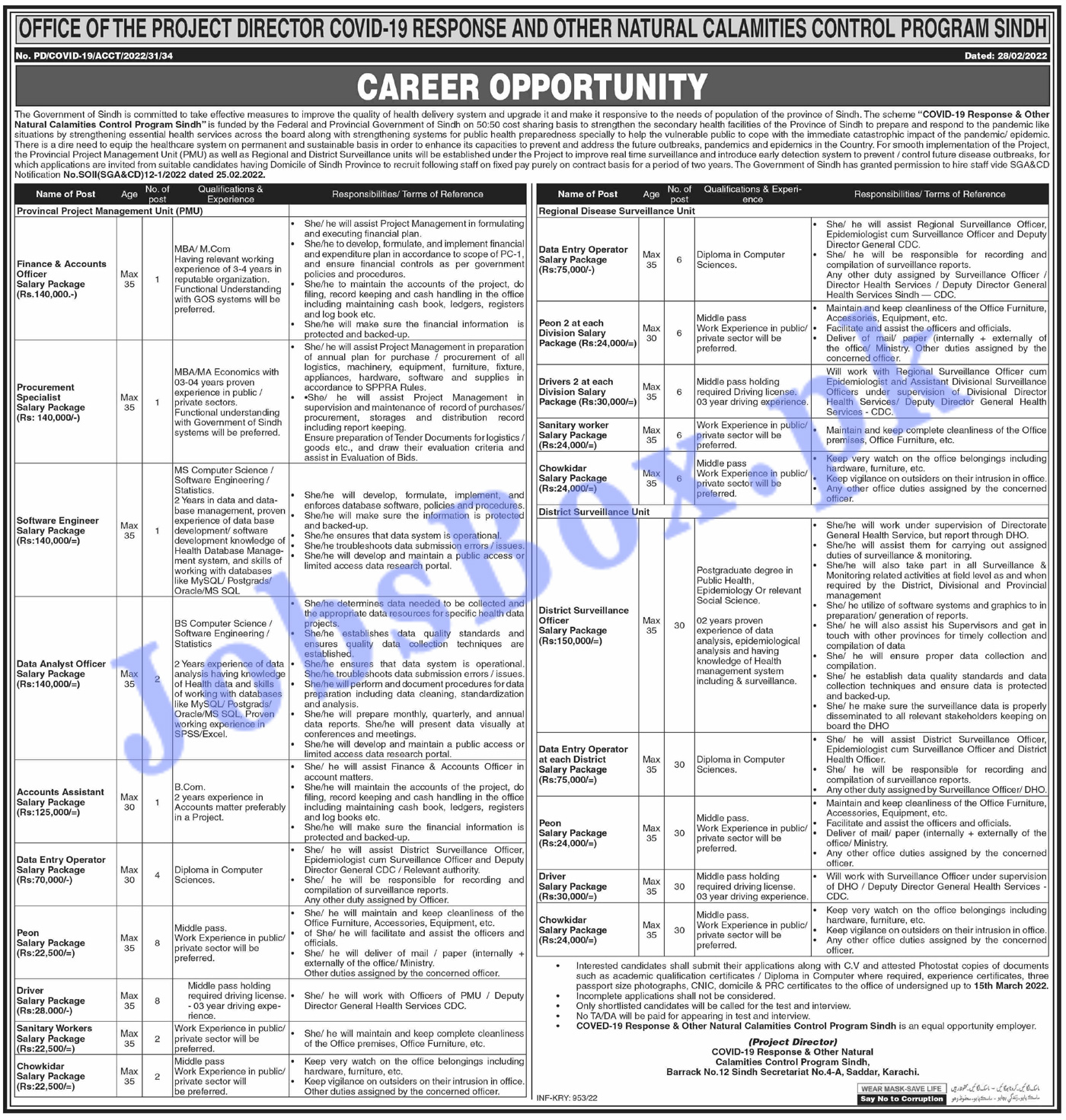 Government Jobs in Sindh 2022 for Sindh Residents