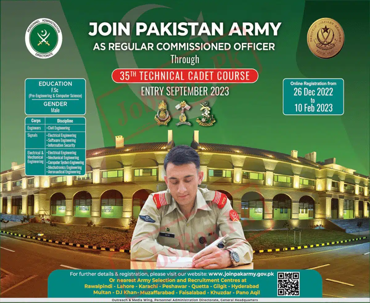 Pakistan Army Regular Commissioned Officers Jobs 2023 - Join Pak Army Process