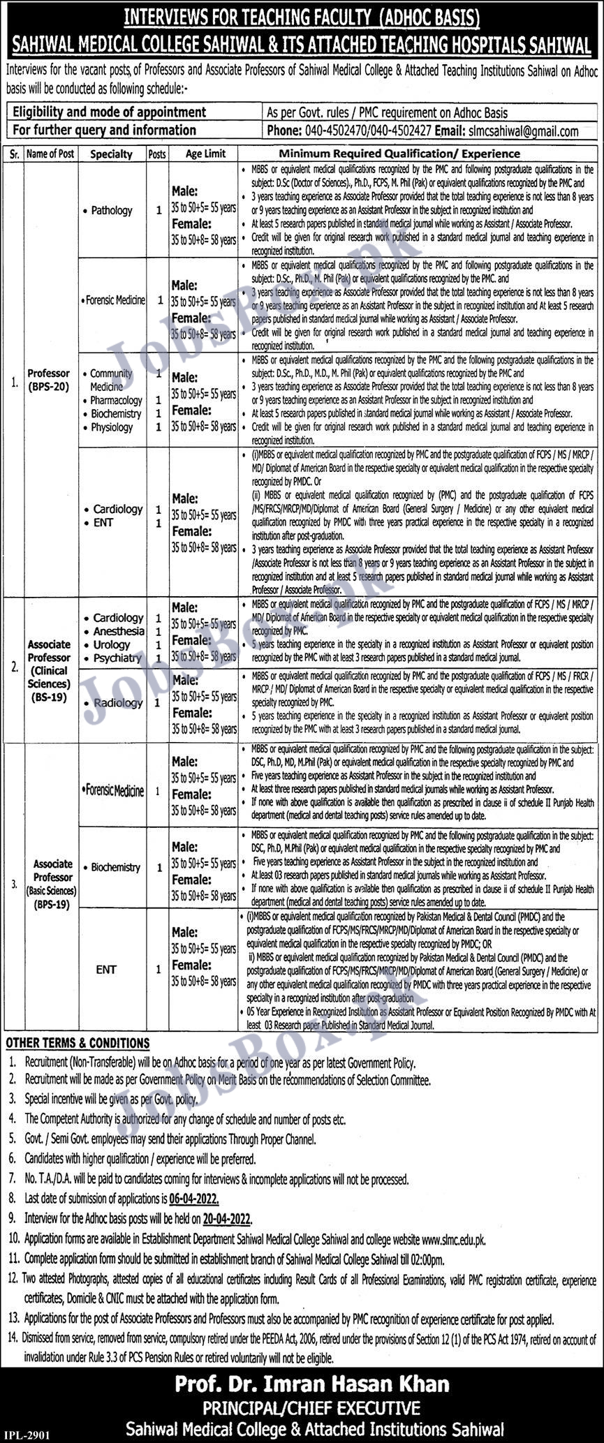 Sahiwal Medical College Jobs 2022