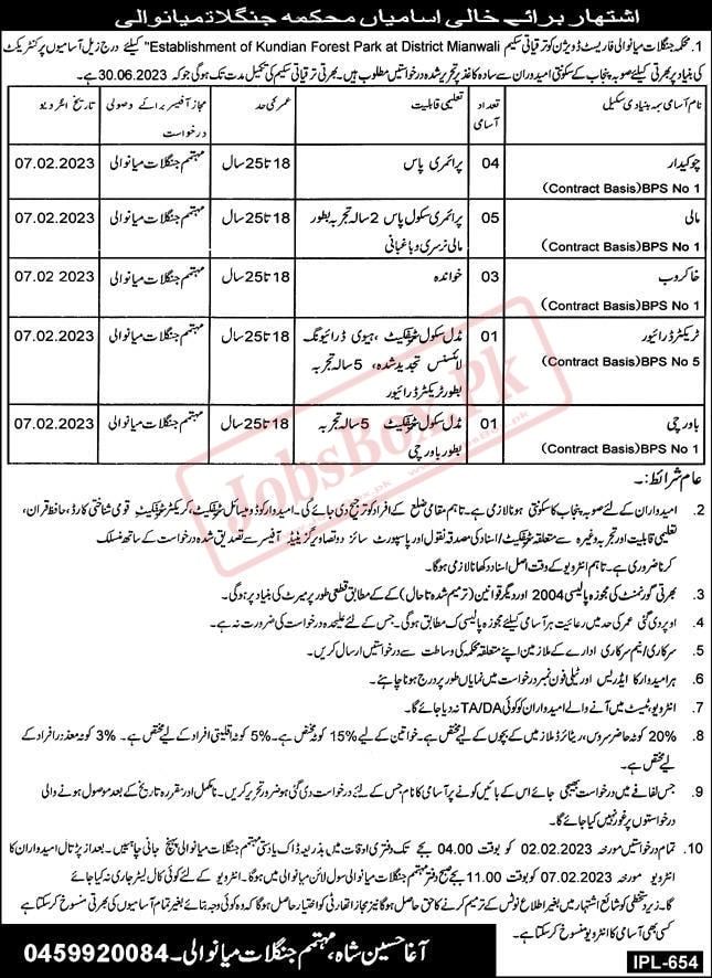 Forest Department Punjab Jobs 2023 - All Advertisements Details