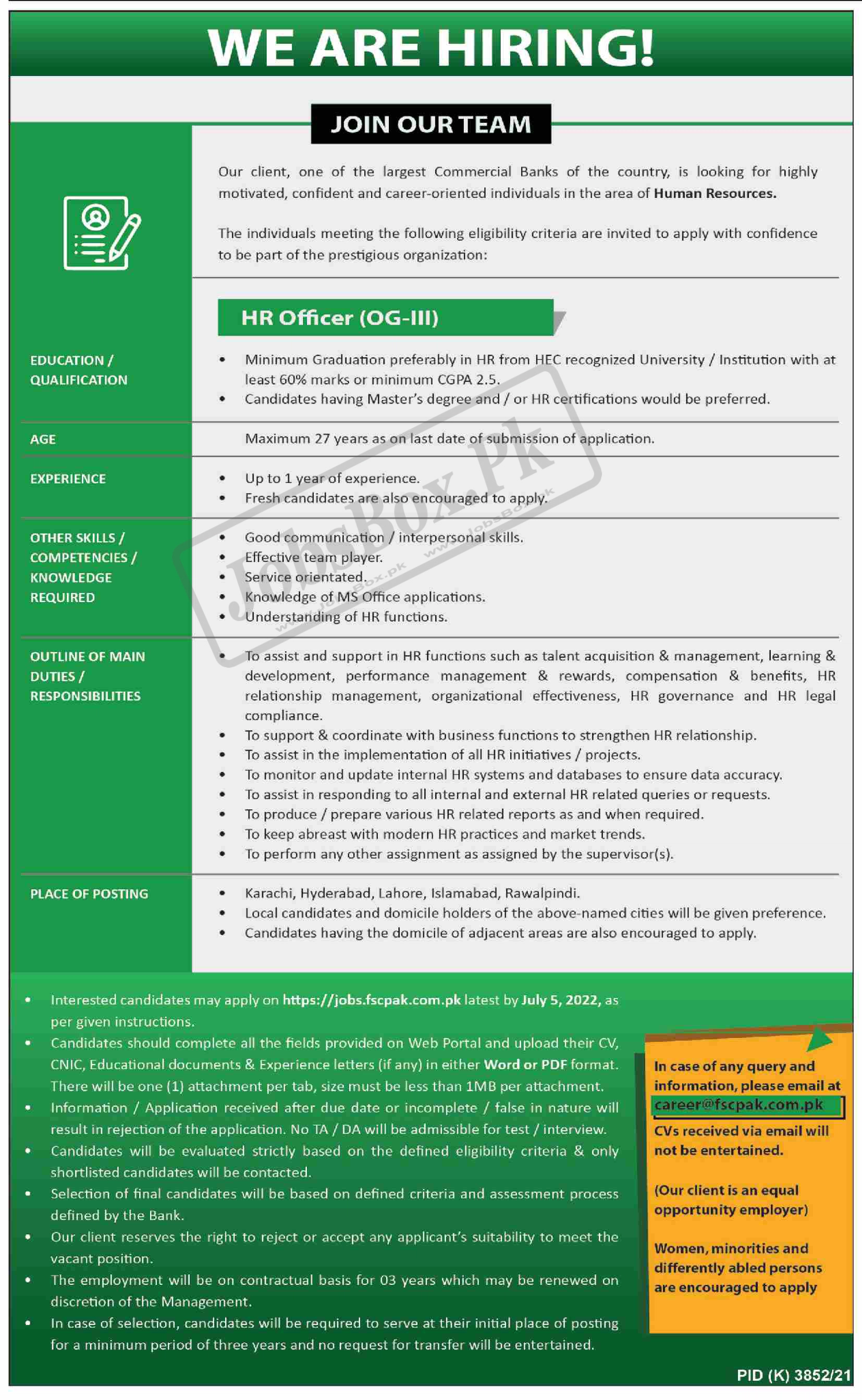 Banking Jobs 2022 in Pakistan Current Openings - Fill Online Form Today