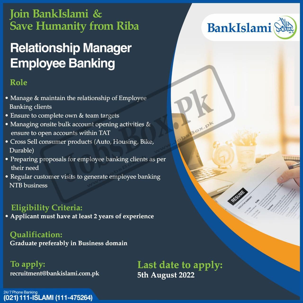 Bank Islami Jobs 2022 in Pakistan - Send Online CVs JobsInfoPoint-com Jobs Advertisement Paper
