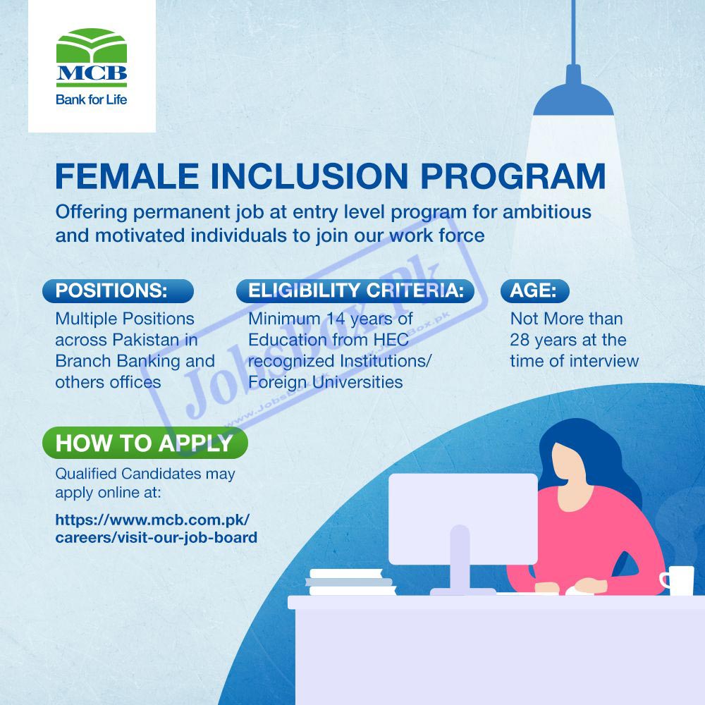 MCB Bank Female Inclusion Program 2022