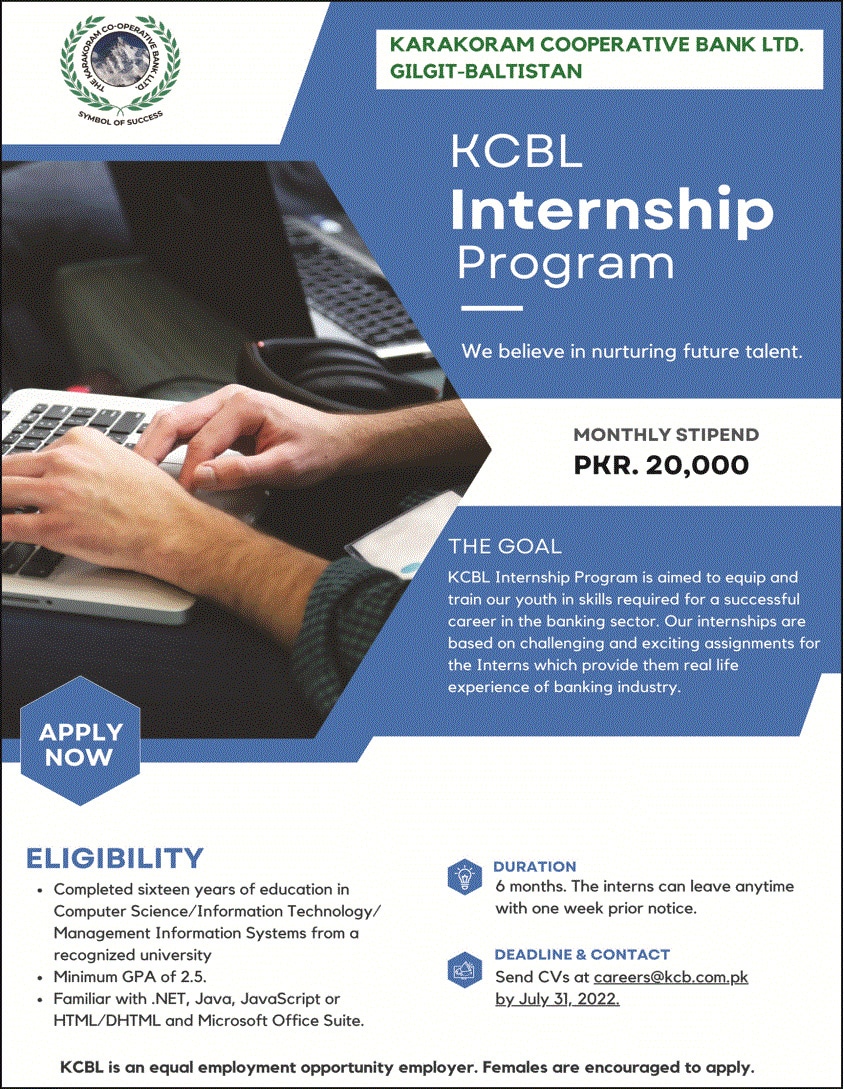 KCBL Internships Program 2022