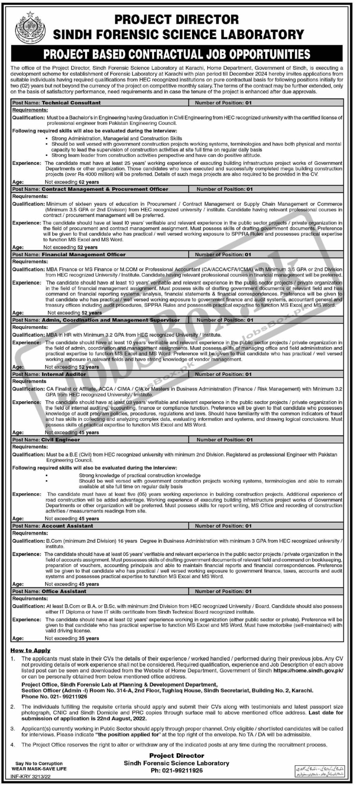 Sindh Forensic Science Laboratory Karachi Jobs 2022   Sindh Forensic Science Laboratory Karachi Jobs 2022 Scaled 