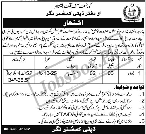 Deputy Commissioner Office Nagar Jobs 2022