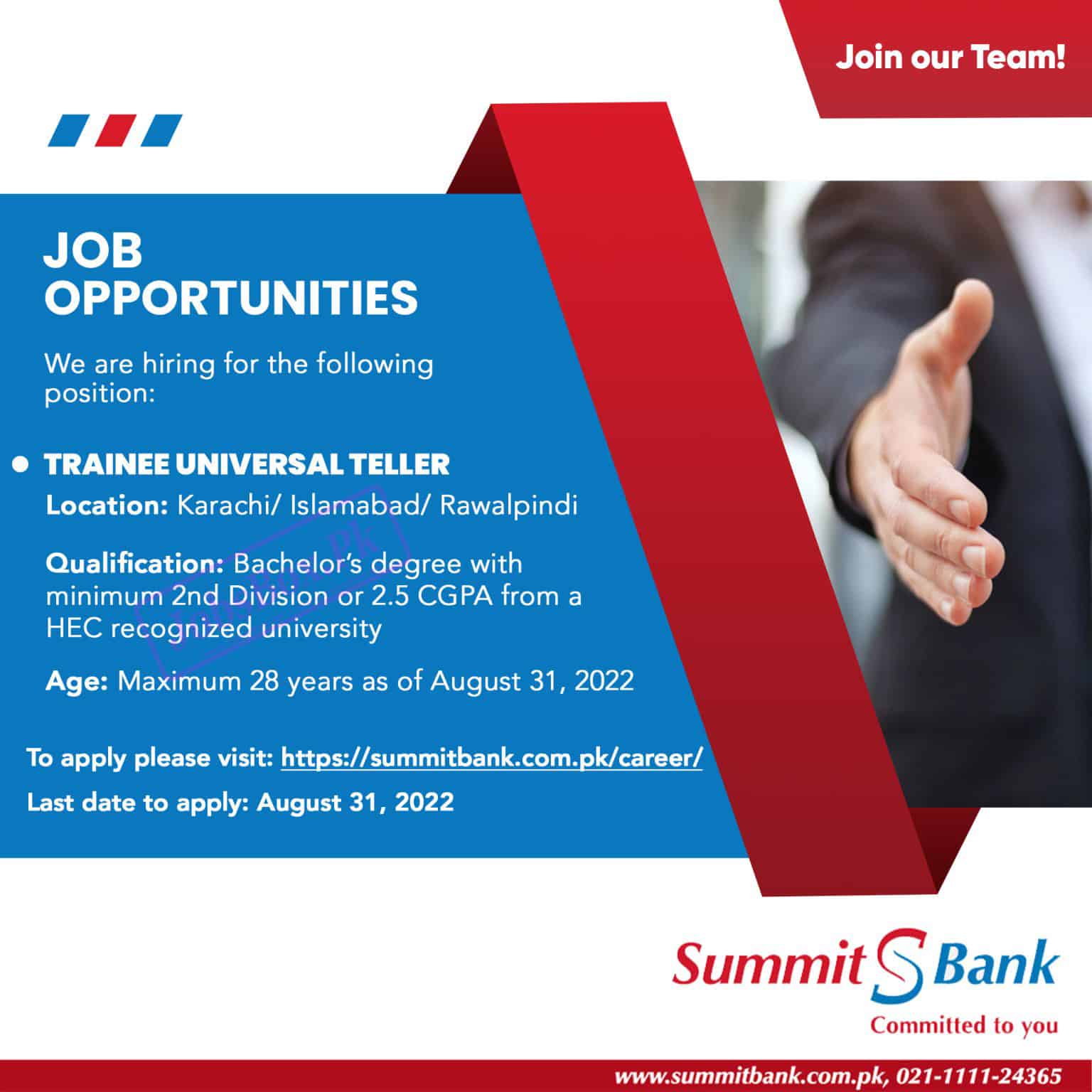New Summit Bank Jobs 2022