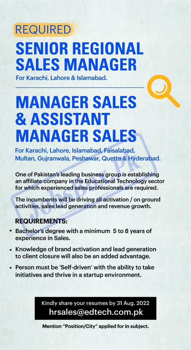 Sales Managers Jobs in Multiple Cities