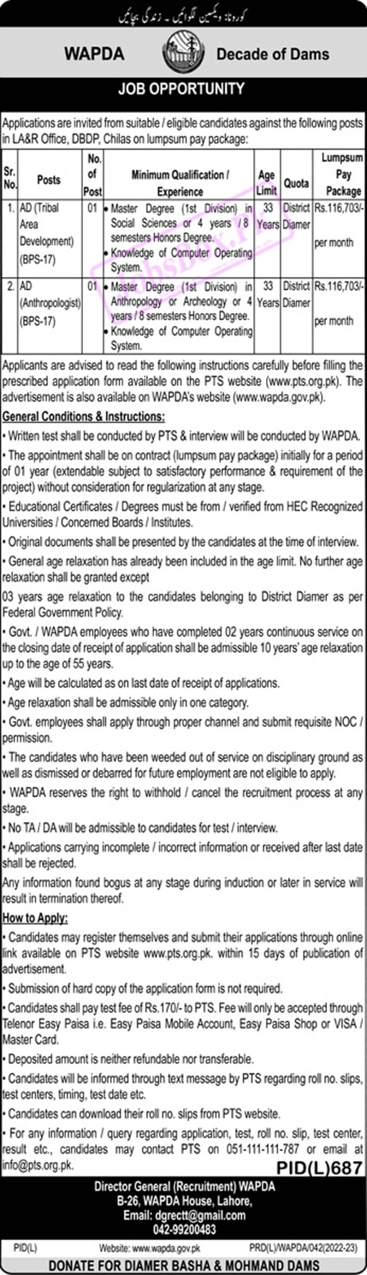 Water and Power Development Authority WAPDA Jobs 2022 September Notification