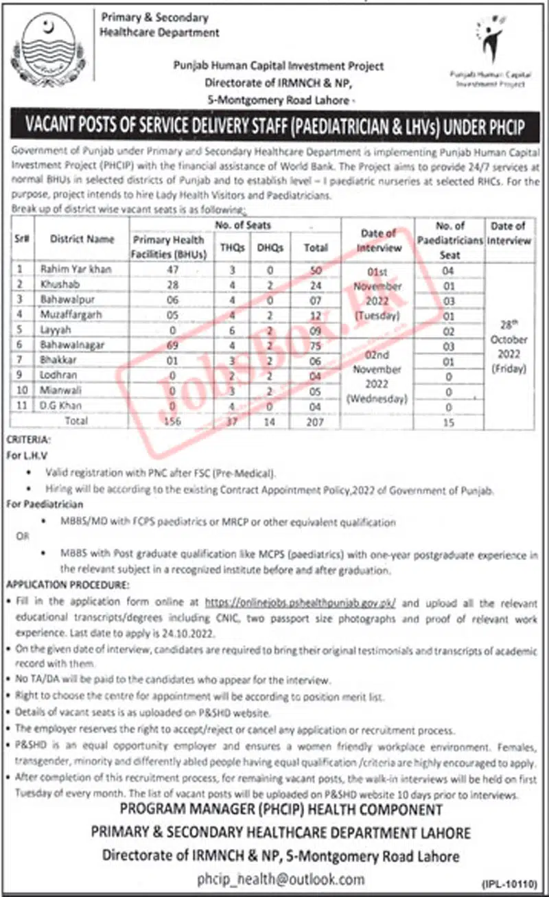 health department punjab,health department punjab jobs 2022,health department jobs 2022 punjab,punjab health department recruitment 2022,punjab health department bharti,health department jobs in punjab,health department jobs 2022,health department jobs,health department jobs 2022 online apply,punjab paramedical recruitment 2022,latest jobs in pakistan 2020,latest govt jobs in pakistan 2020,latest jobs 2020,punjab hospital recruitment 2022,latest govt jobs 2020,Health Department Punjab Announced 200+ Vacancies for LHV and Pediatricians, 