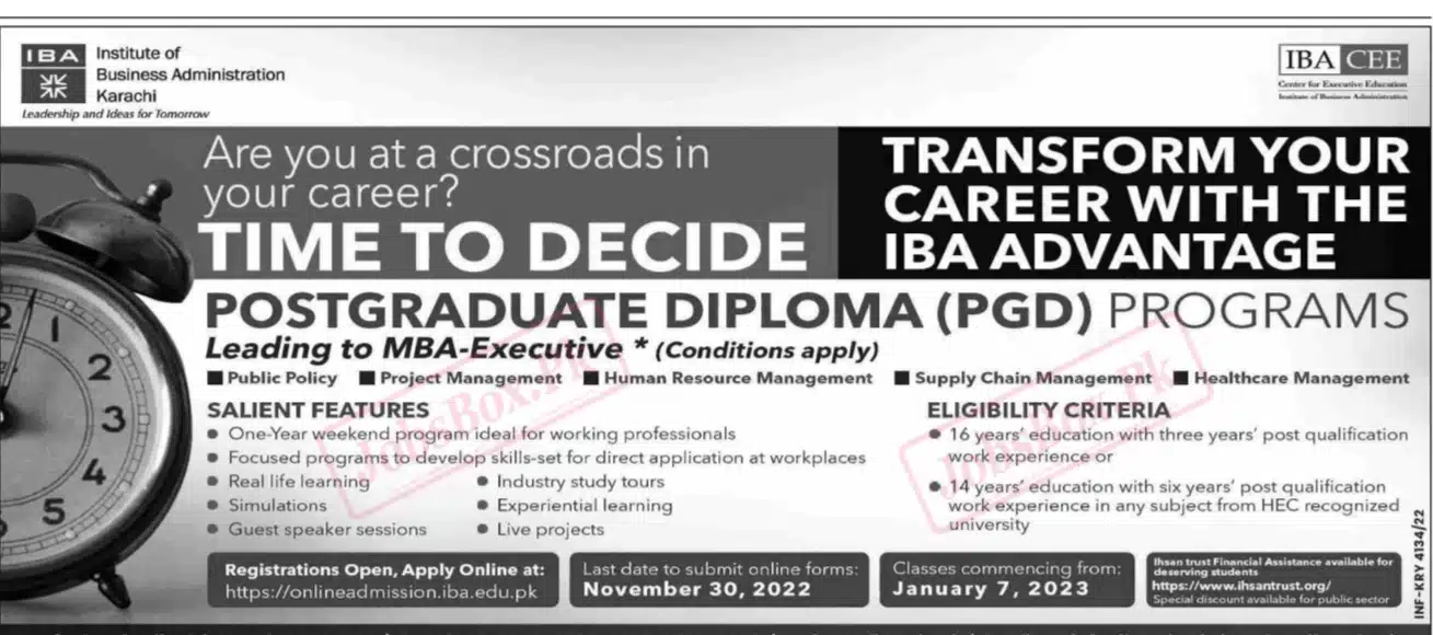 Institute of Business Administration Admission 2022