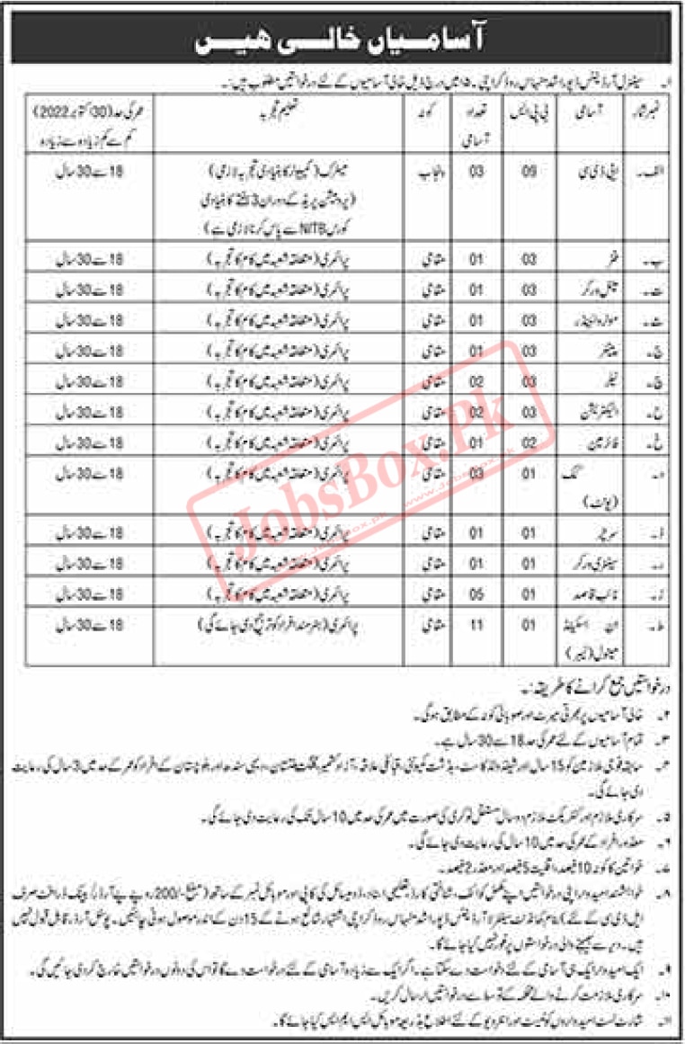 Pakistan Army Central Ordnance Depot COD Rashid Minhas Road Karachi Jobs 2022