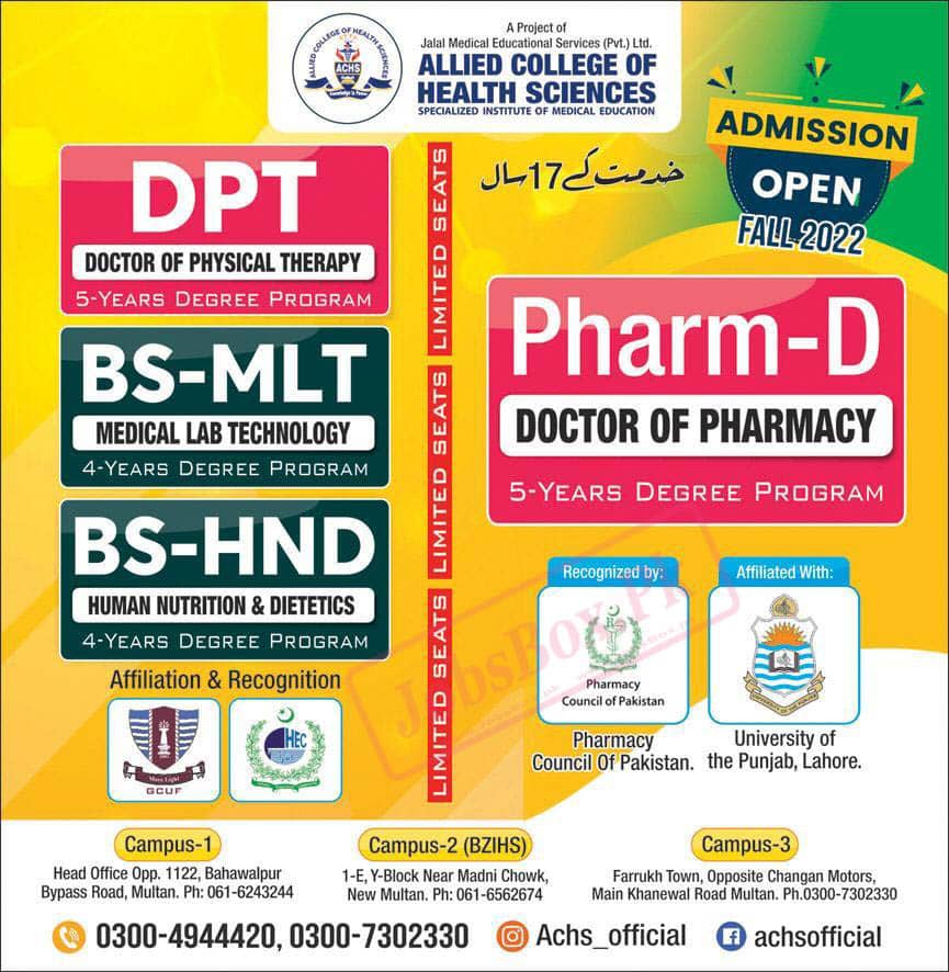 Allied College of Health Sciences Admission 