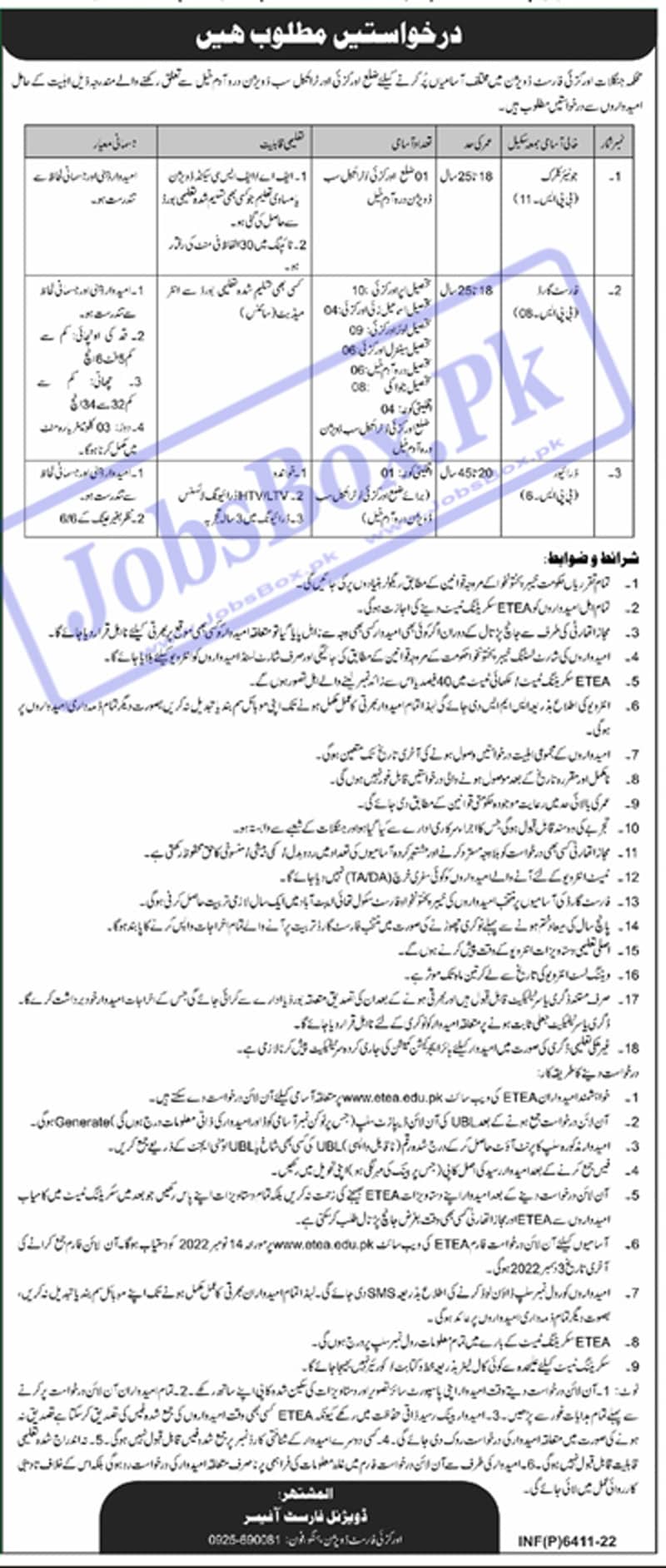 Forest Department Orakzai Forest Division Jobs 2022