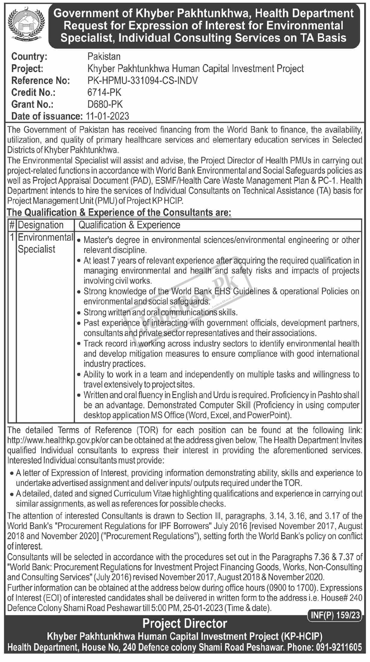 Health Department KPK Jobs 2023 | Complete Advertisement Details