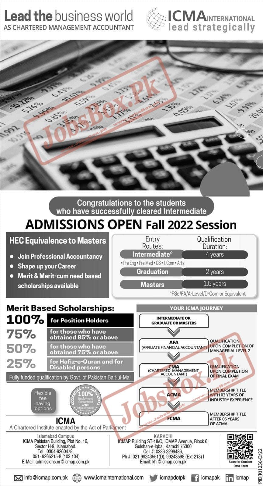  ICMA Admissions 2022