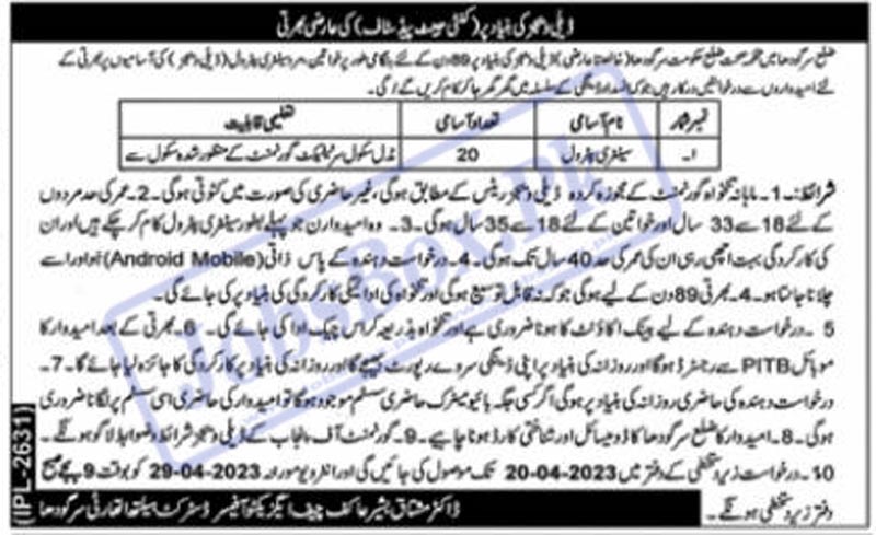 Latest District Health Authority Sargodha Jobs 2023