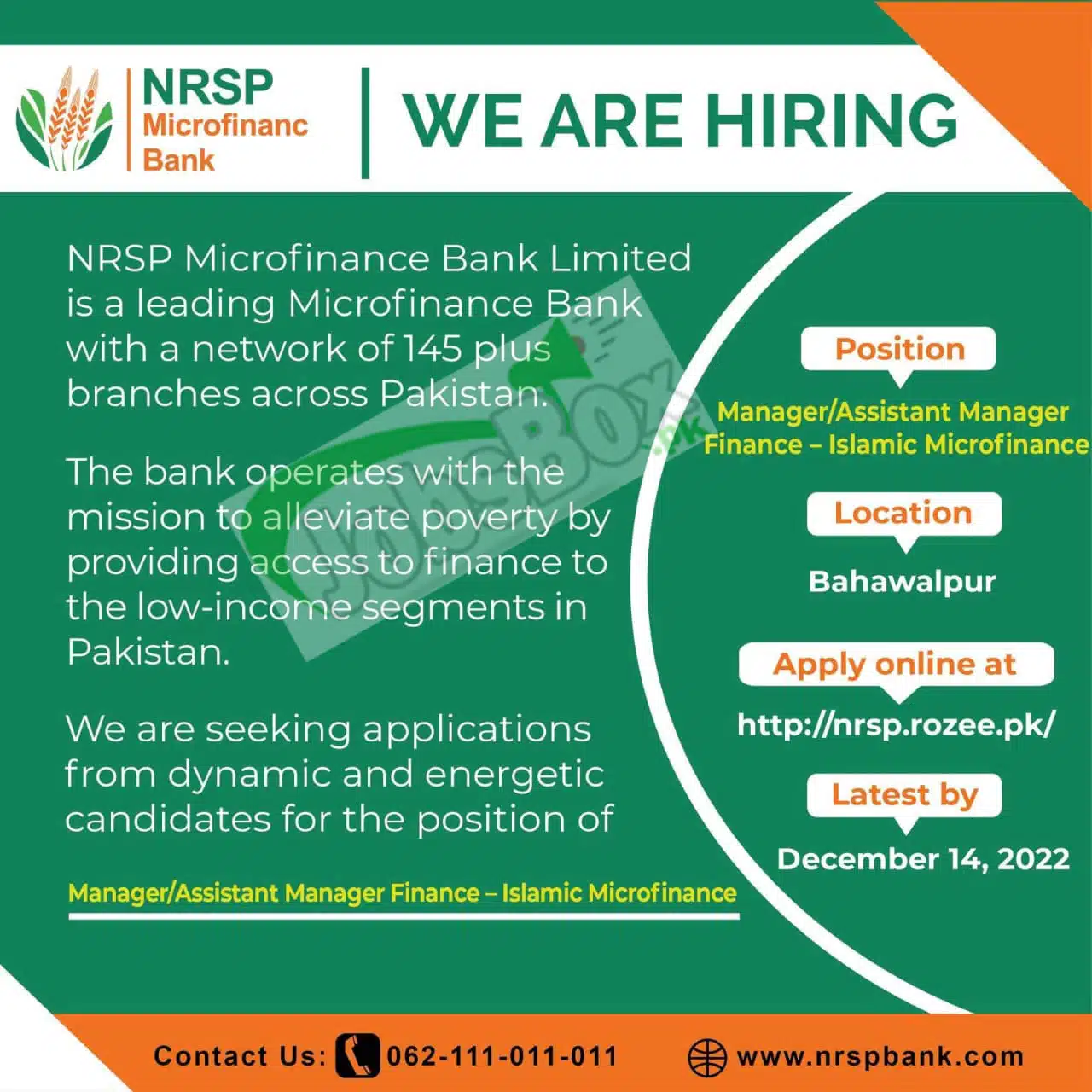 NRSP Microfinance Bank Jobs 2022 Apply Online Latest