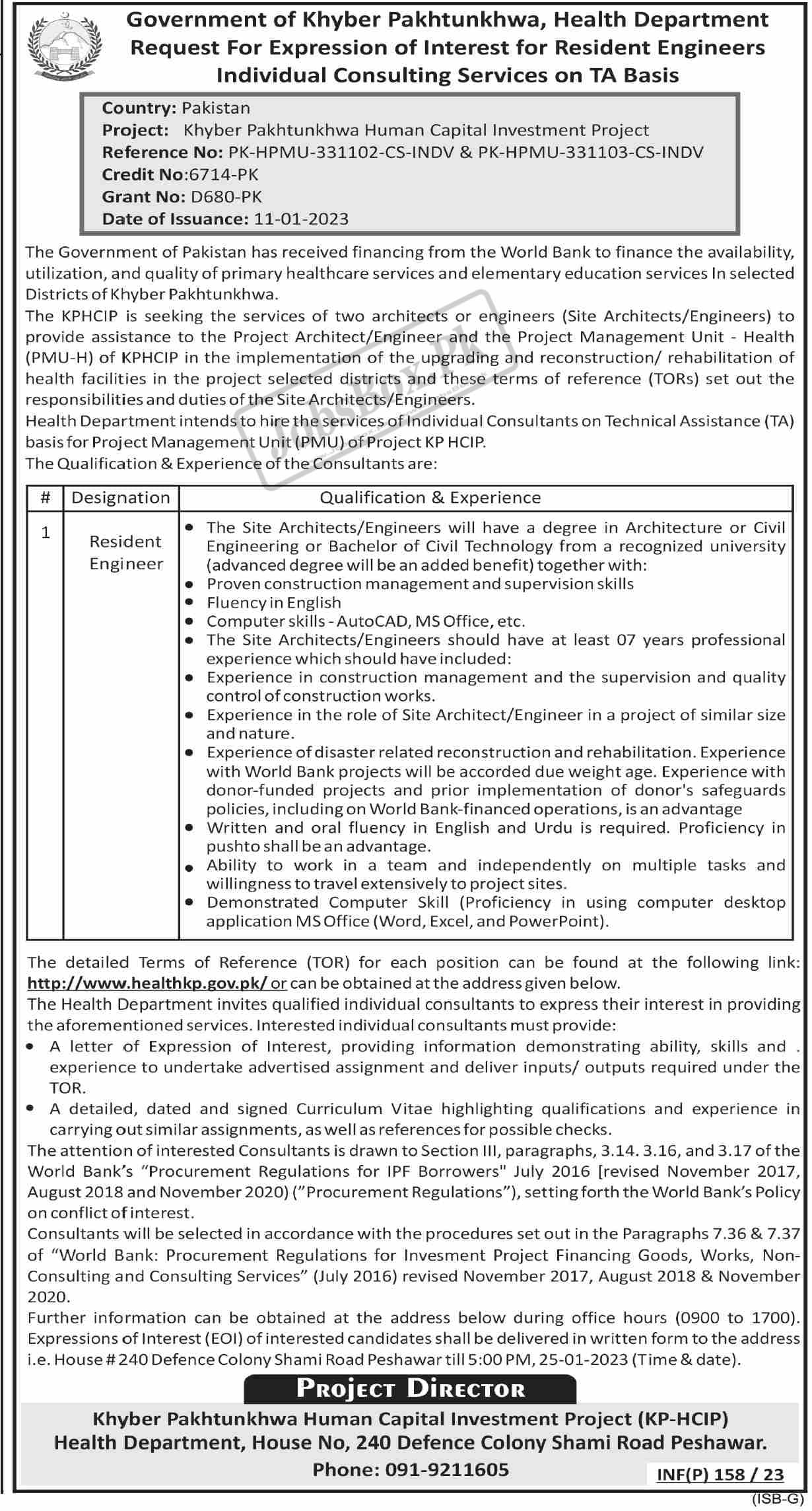 New Health Department KPK Vacancies