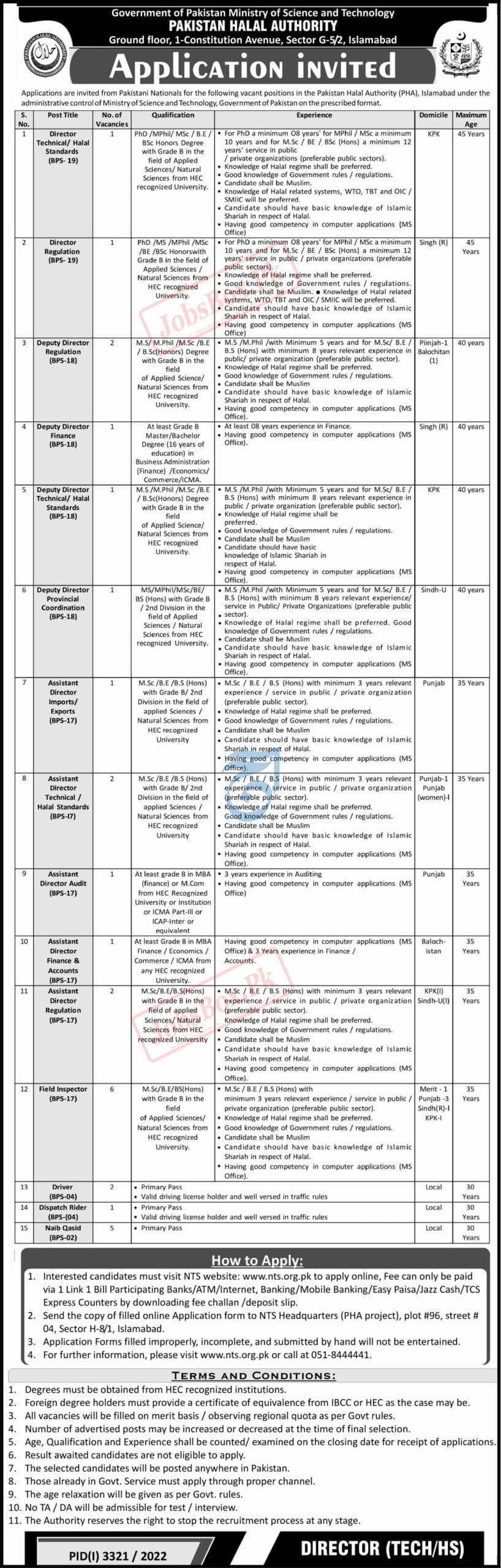 Pakistan Halal Authority Jobs 2022 | PHA Islamabad December Jobs 2022