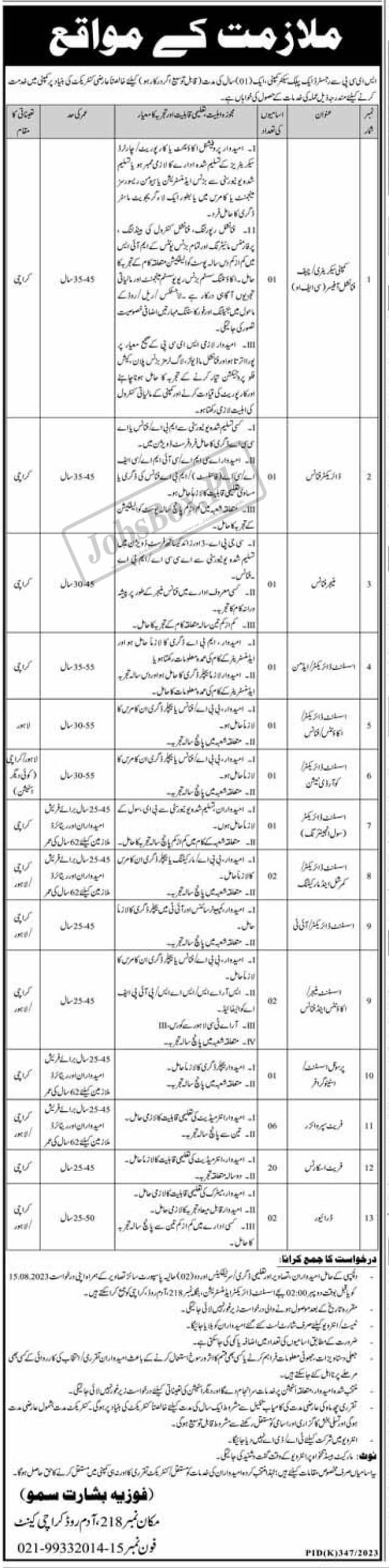 Public Sector Company Karachi Jobs 2023 Download Eligibility Criteria