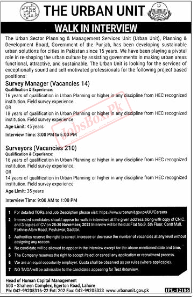 Surveyors and Survey Managers Jobs at The Urban Unit