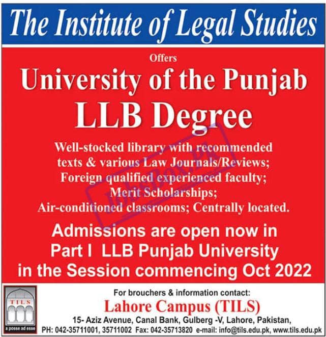 The Institute of Legal Studies Admissions 2022