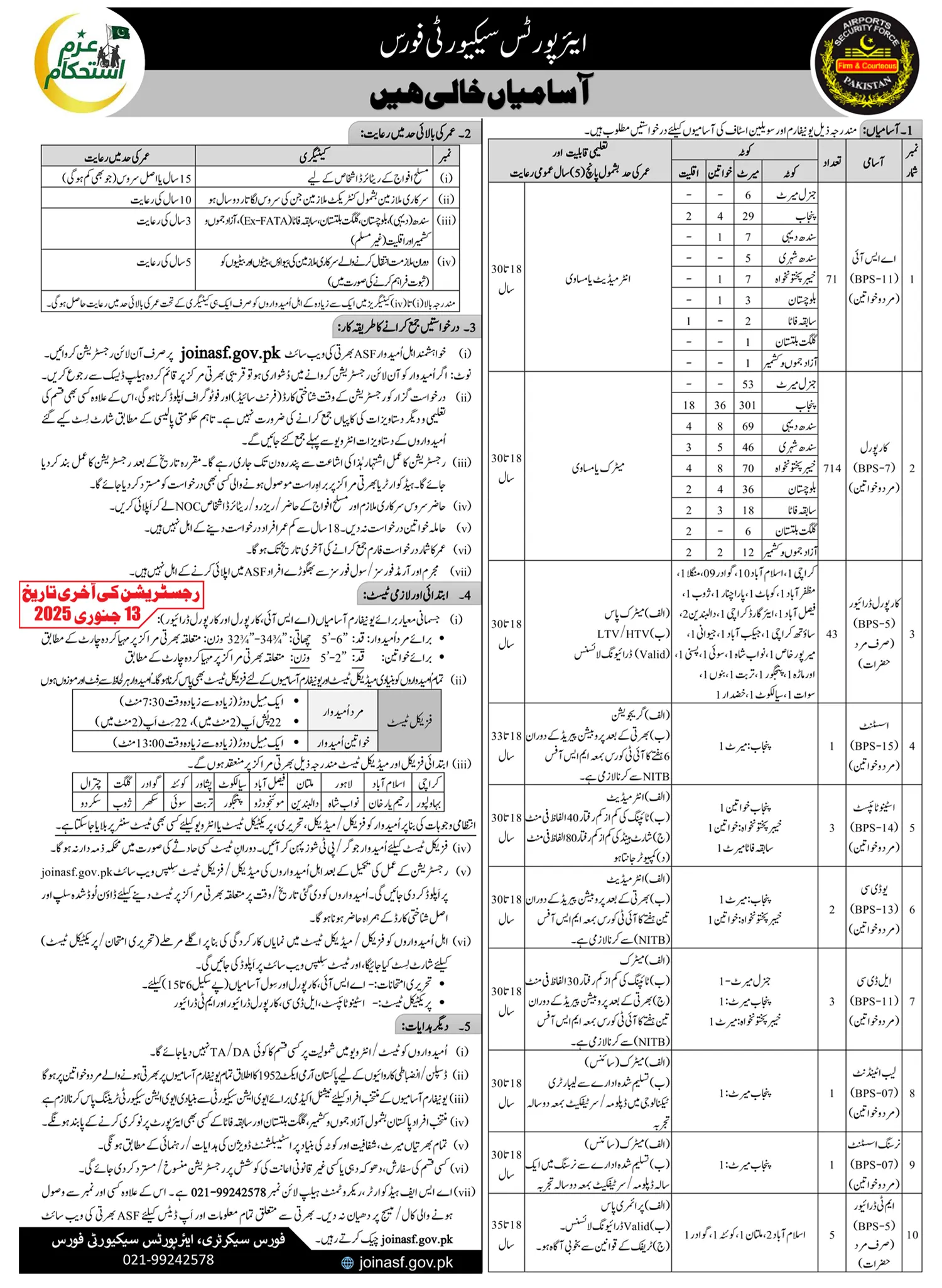 ASF Jobs 2025 Advertisement