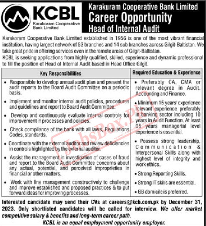 KCBL Jobs 2023