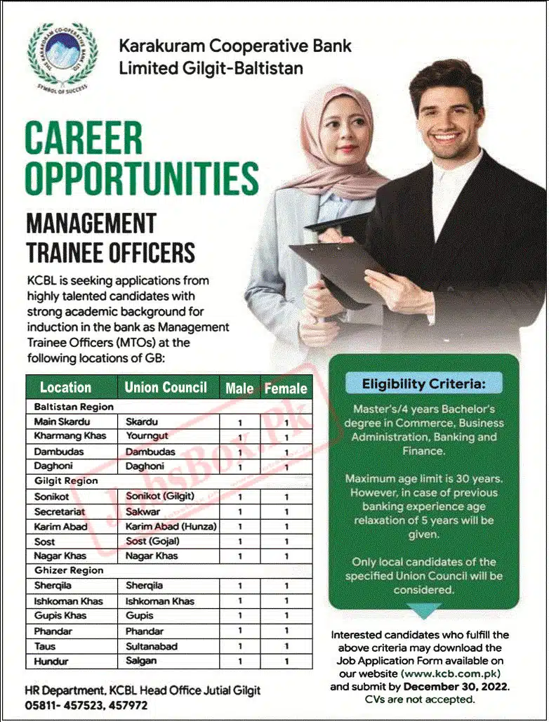 KCBL MTO Jobs 2022 - Management Trainee Officers Jobs Vacancies