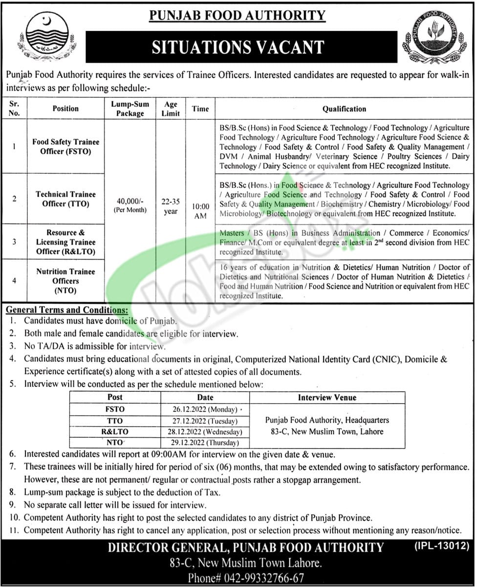 Punjab Food Authority Jobs 2023 - Application Submission Procedure