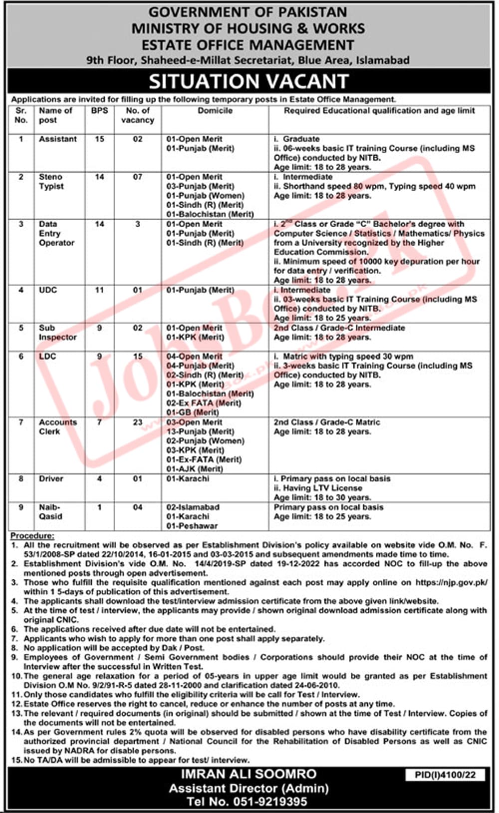 Estate Office Management Jobs 2023 - Housing and Works Ministry Jobs