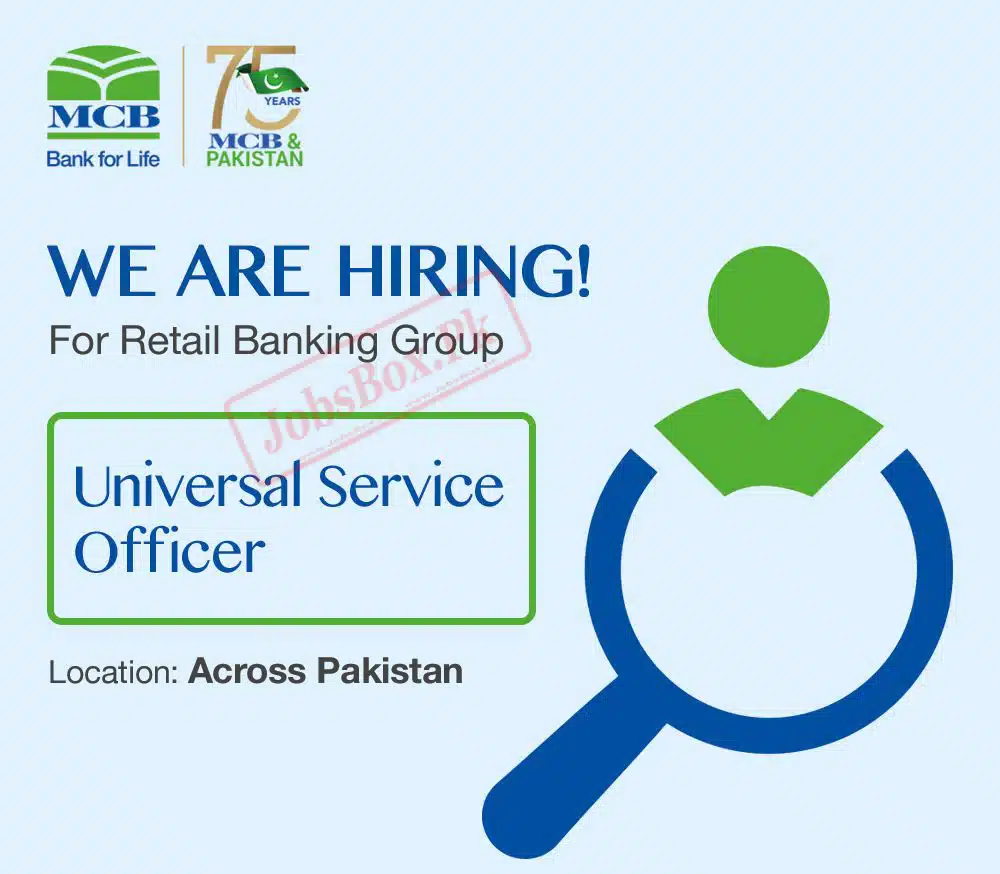 Universal Service Officers Jobs at MCB Bank for Pakistanis