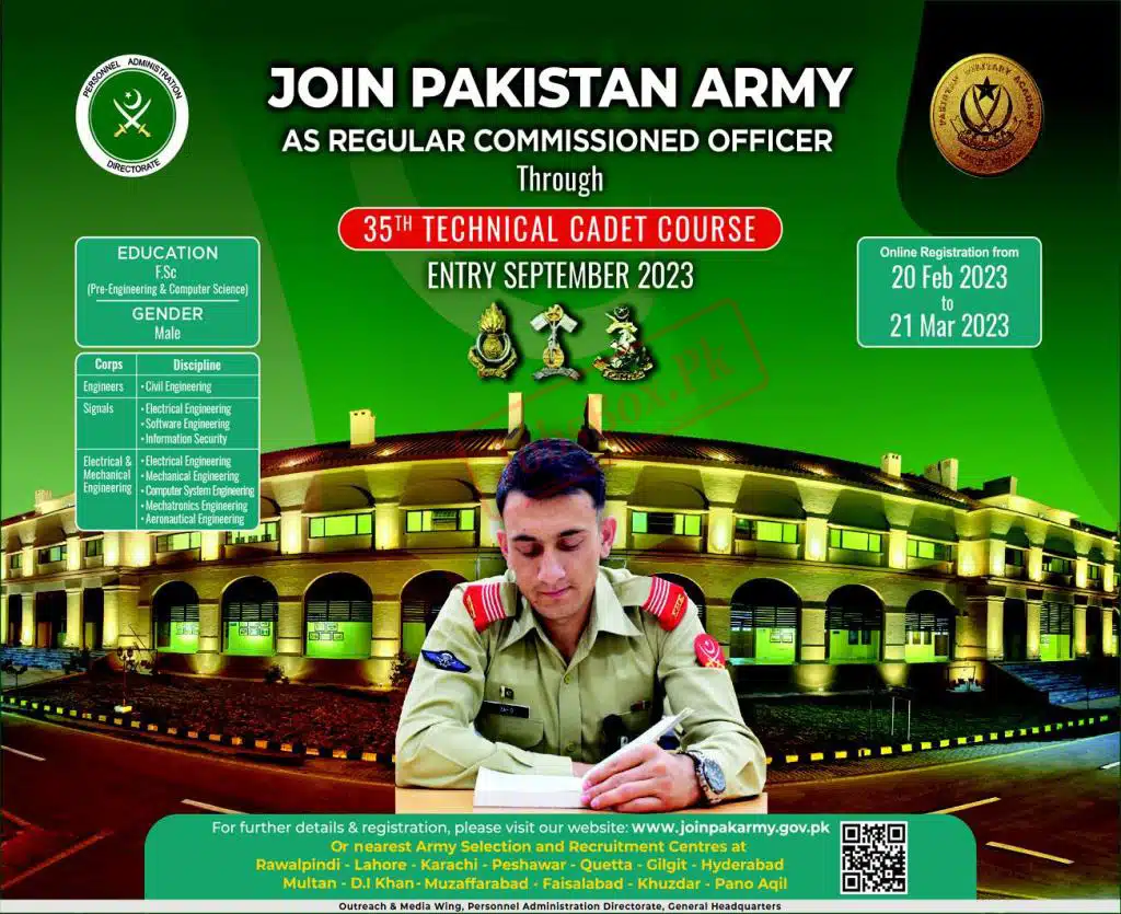 Join Pakistan Army as Regular Commissioned Officer Jobs 2023