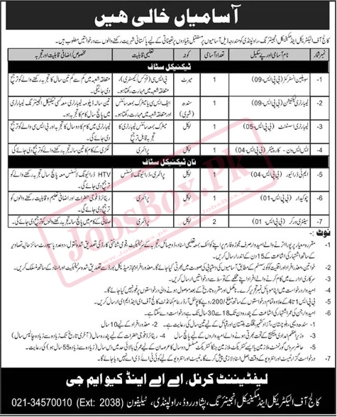 College of Electrical & Mechanical Engineering Jobs 2023