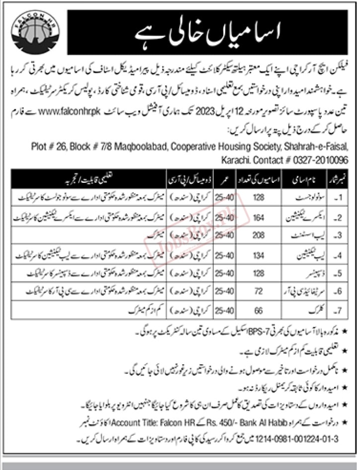 Falcon HR Karachi Jobs 2023