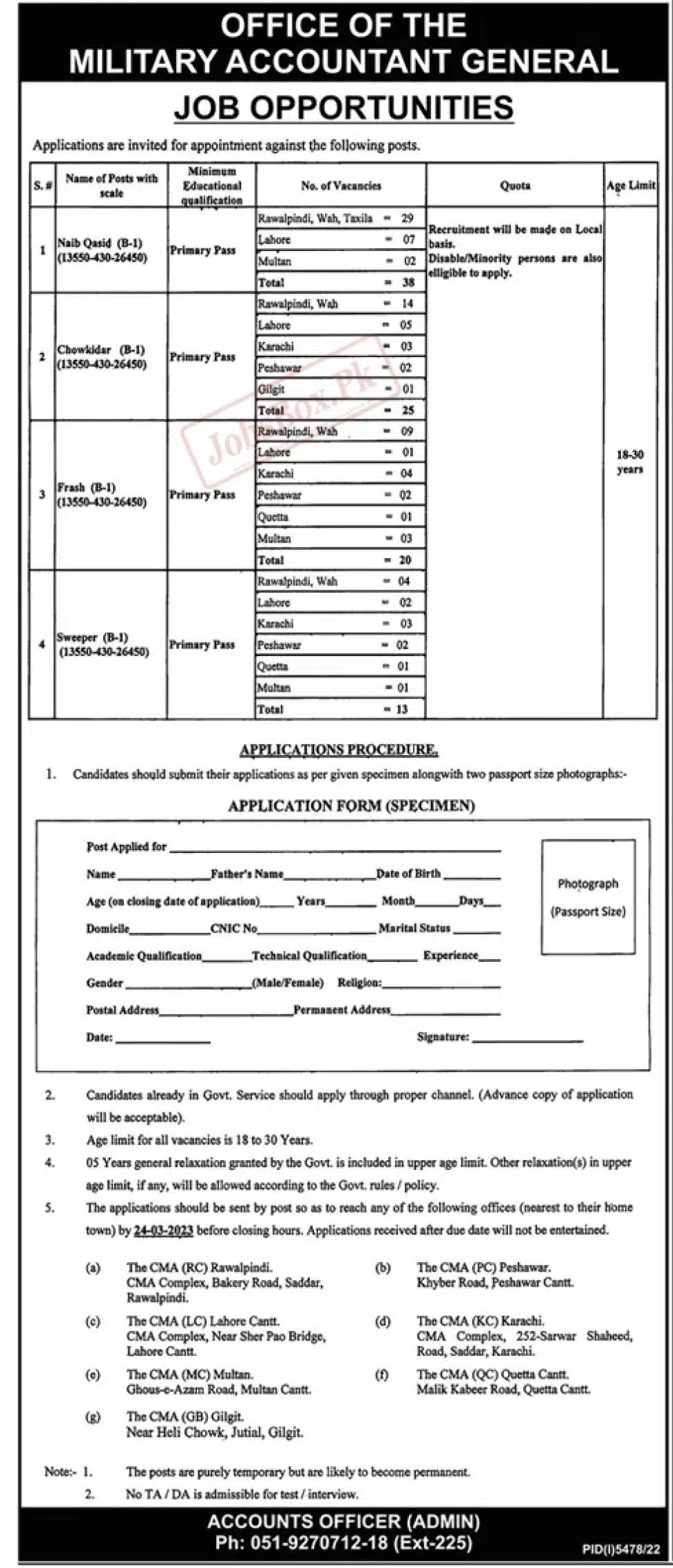 Military Accountant General Office Jobs 2023
