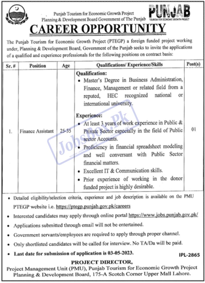 Finance Assistant Jobs in PTEGP