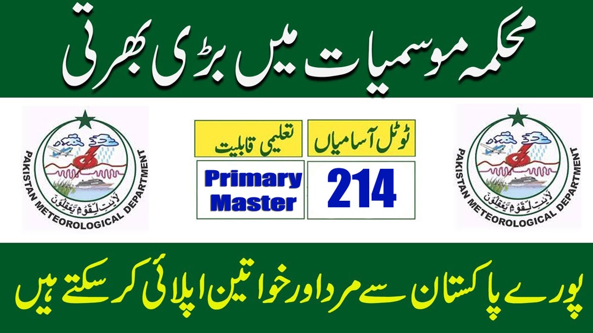 Pakistan Meteorological Department Pmd Jobs 2023 Online Apply Details